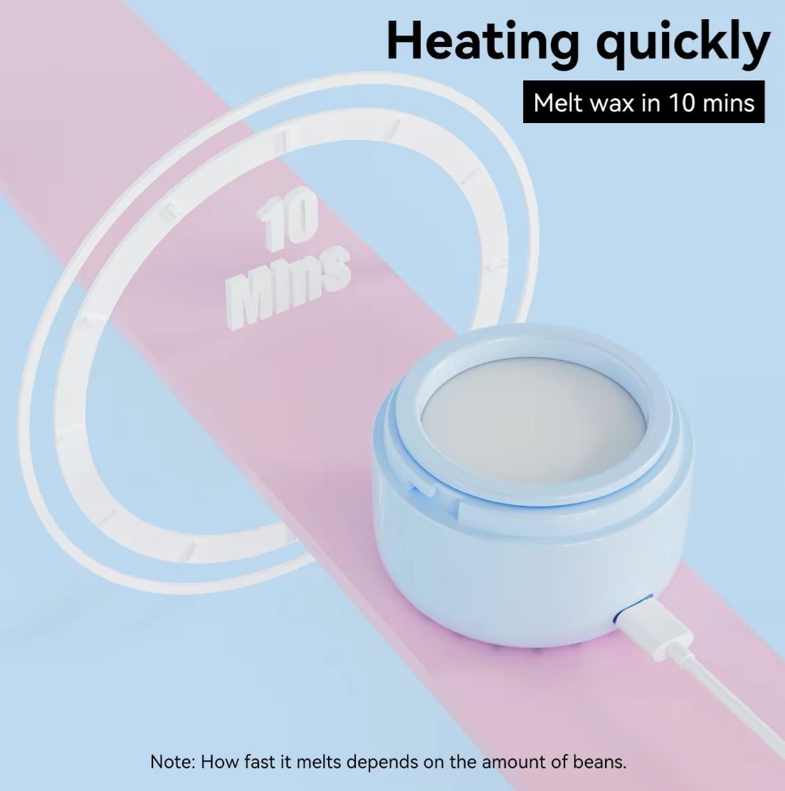 ROSEPIL Mini Nose & Face Wax Kit for Men & Women | Painless Face Hair Removal | USB Portable Warmer | BLUE - Image 7