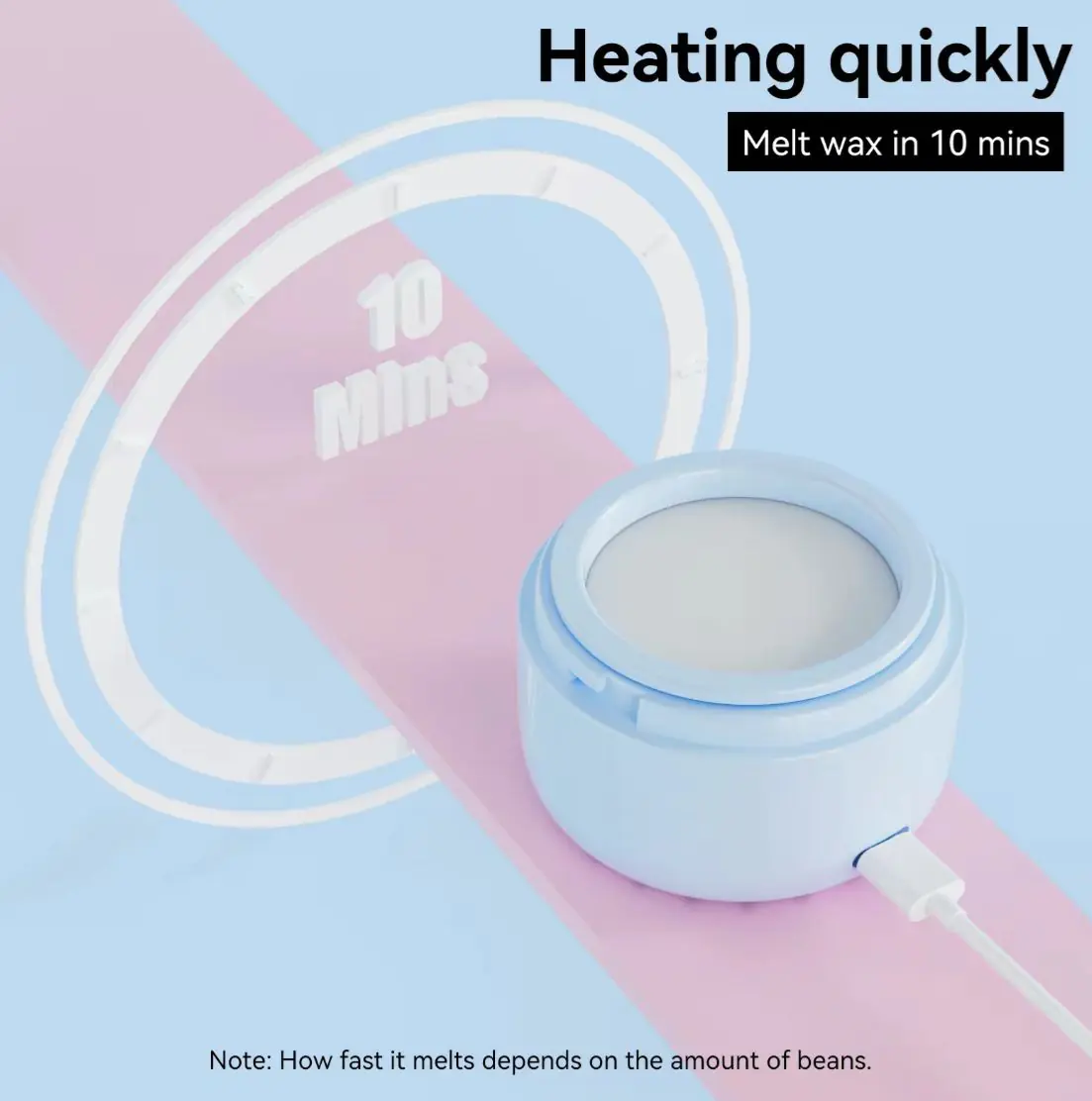 Mini Nose & Face Wax Kit for Men & Women | Painless Face Hair Removal | USB Portable Warmer | BLUE - Image 3