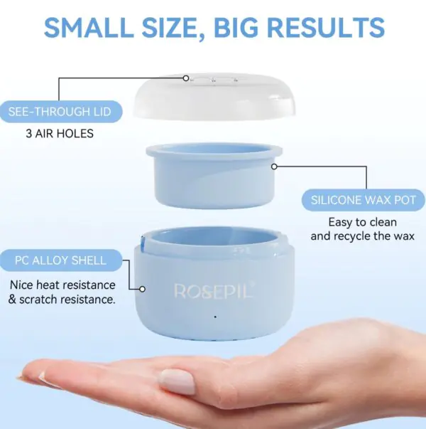 Mini Nose & Face Wax Kit for Men & Women | Painless Face Hair Removal | USB Portable Warmer | BLUE - Image 5